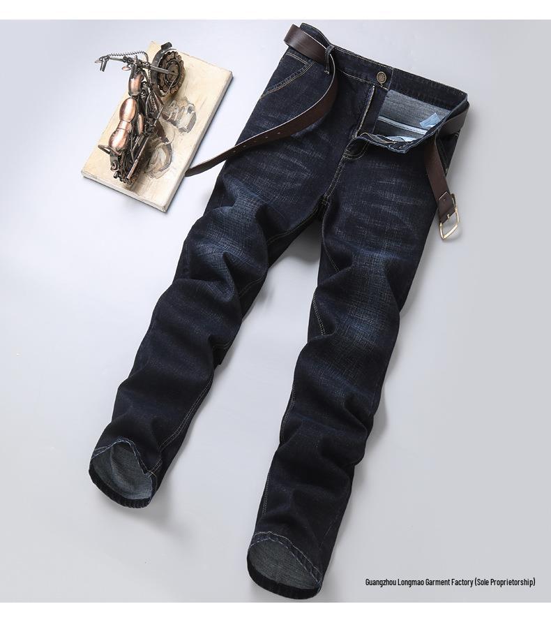 Men's Plus Size Loose Fit Straight Jeans - Durable Casual Wear