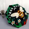 1pc Bee Flowers Automatic Folding Umbrella, Heavy Duty 8 Rib Iron Frame,  Suitable for Travel, Daily Use, Birthday, Decor Gift  26