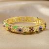 Stylish Four Leaf Clovers Enamel Alloy Bracelet Featuring Smooth Drip Oil Craft and Ethnic Flair Versatile Use