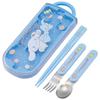 Skater Cutlery Set for Children, Lunch Box, Chopsticks, Spoon, Fork, Made In Japan, Sliding Type, Name Sticker Included, Antibacterial Trio TACC2AG-A