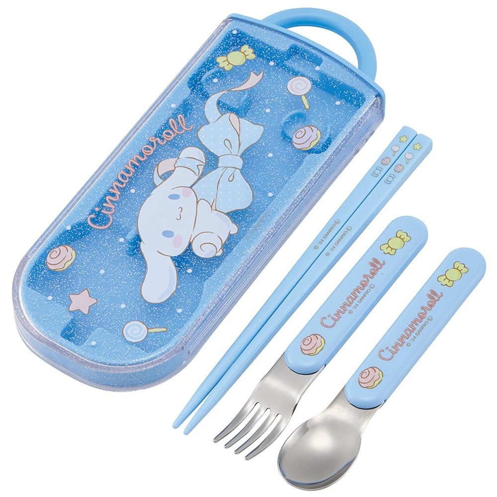 

Skater Cutlery Set for Children, Lunch Box, Chopsticks, Spoon, Fork, Made in Japan, Sliding Type, Name Sticker Included, Antibacterial Trio TACC2AG-A
