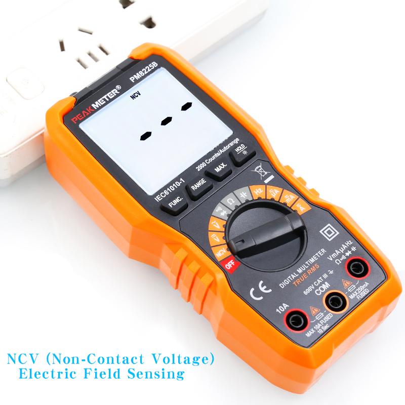 PEAKMETER PM8225B Digitales Multimeter, Hohe Präzision, Smart, Verbranntschutz, Haushaltsstromzähler