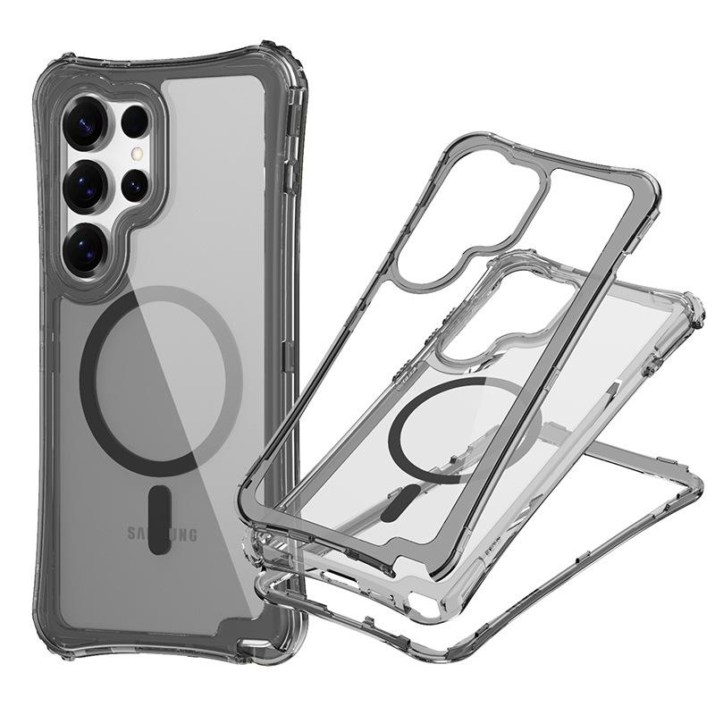 New Samsung S25 ULTRA Magnetic Transparent Three In One Phone Case