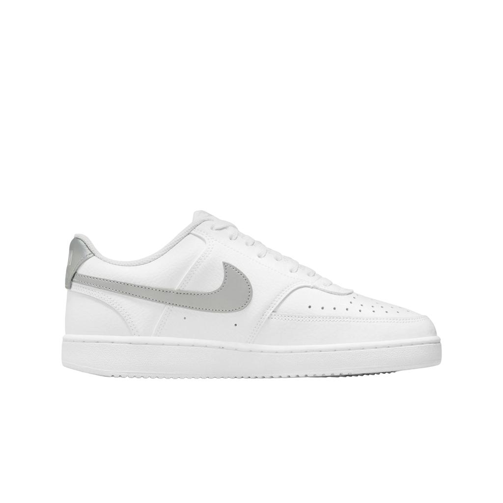 (w) Nike Court Vision Low White Metallic Silver