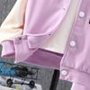 3-8Y Fall/Winter Boys Long-Sleeve Hooded Kids' Sportswear Set Color-Block A-Line Hoodie Set