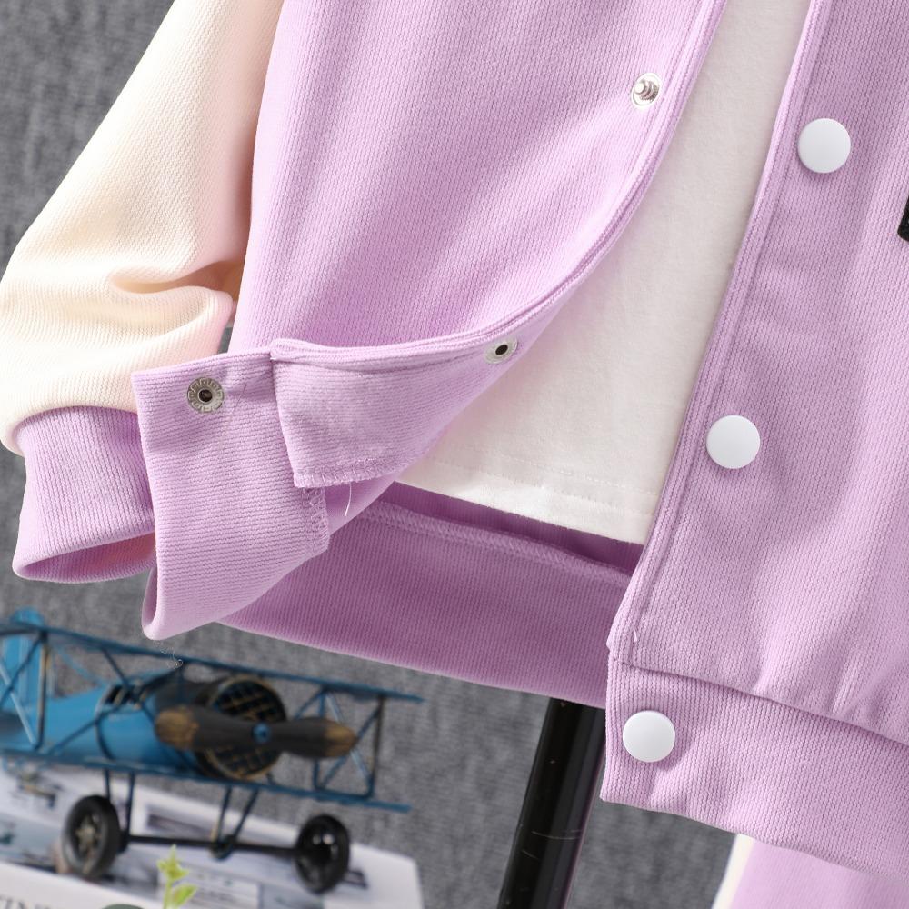 3-8Y Fall/Winter Boys Long-Sleeve Hooded Kids' Sportswear Set Color-Block A-Line Hoodie Set