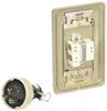 Panasonic Locking Grounding Waterproof Embedded Outlet with Cap and Mounting Frame WF4100F
