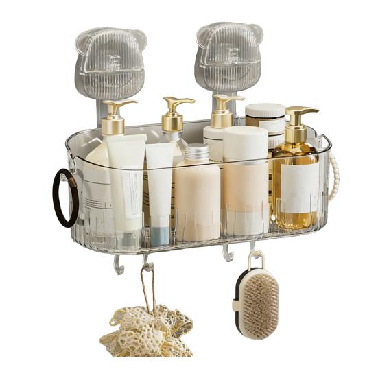 

No-Drill Bathroom Suction Storage Rack Large Capacity Strong Load-Bearing Suction Cup Organizer with Drain Holes Removable Shower Basket M A чистий