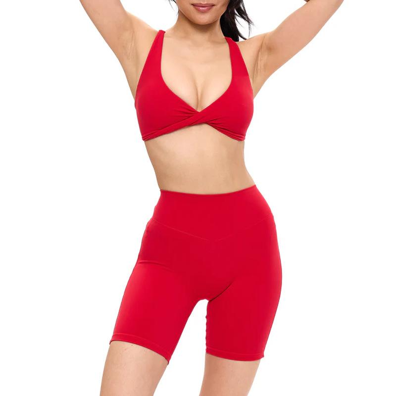 New kinks show chest gathering underwear yoga suit fitness sports shorts Pilates quick-drying two-piece set