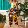 Women's Casual Halloween Printed Jumpsuit Sleeveless Printed Cotton Jumpsuit