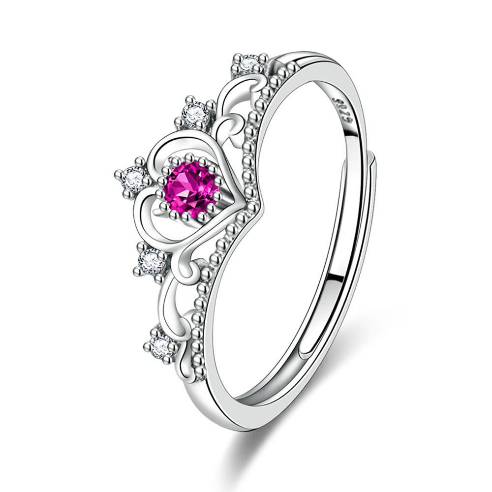 925 Sterling Silver Crown Flower Adjustable Rings For Women Luxury Quality Jewelry Female Accessories Offers With
