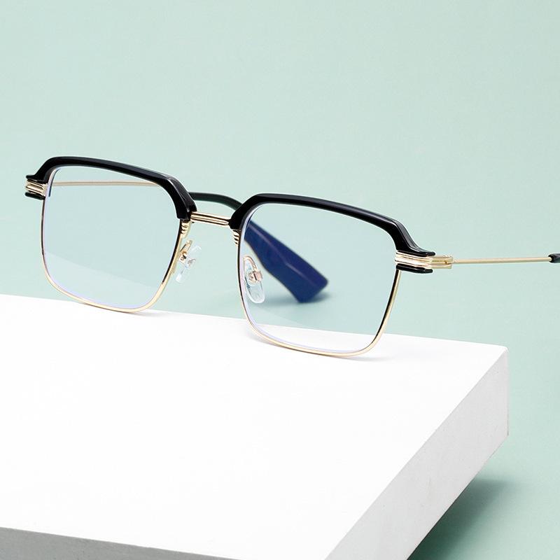 Fashion Square Reading Glasses Men Women Anti Blue Light Metal Frame Presbyopic Glasses Computer Eyewear +1.0 To +4.0