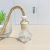 Clear Square Cap Car Perfume Bottle - Glass Pendant