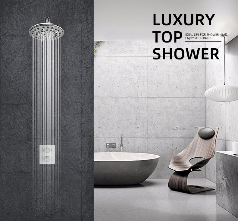American Chrome Finish Brass Ball Valve Round Overhead Rainfall Showerhead with Fixed Spray