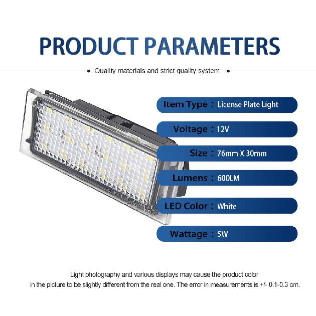 2Pcs Car LED License Number Plate Lights For Renault Vel Satis Clio 3 4 Espace 4 Twingo 2 Megane 2 3 Grandtour Laguna 2 3 Master License Plate Lights