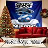 Custom Name Personalized Cosmic Bot Crew Print Tapestry, Wall Art Decor, Bedroom, Dorm, Apartment, LivingRoom, Party Backdrop, Gift for Birthday