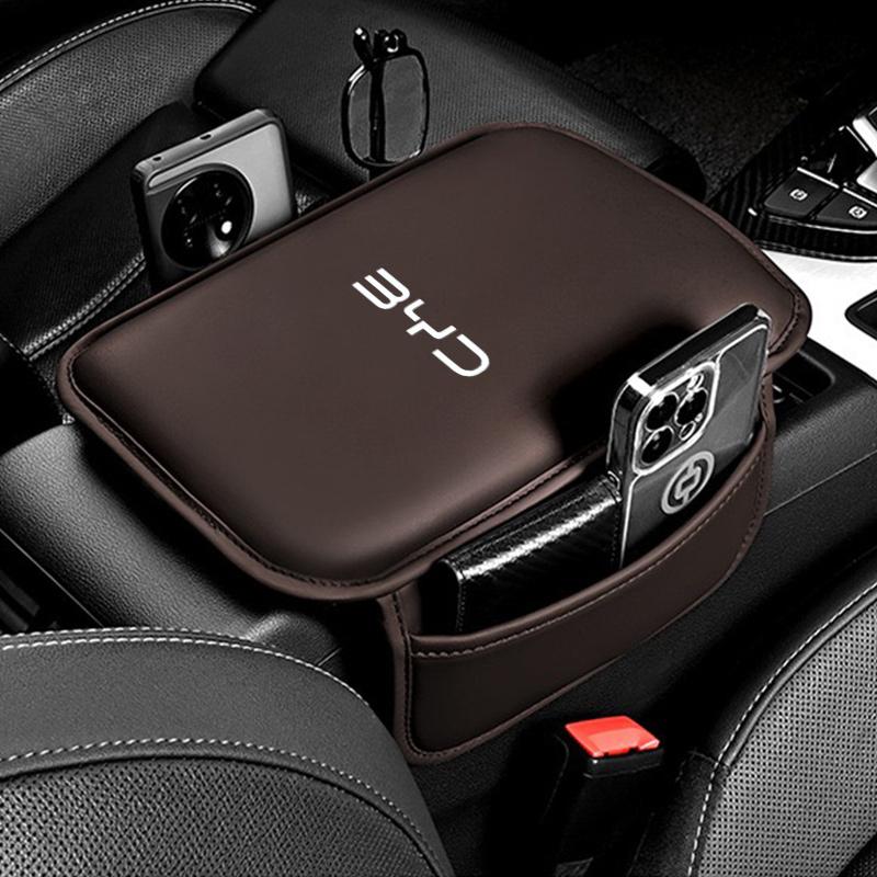 Center Console Arm Rest Protector Leather Car Armrest Box Pad Storage Pocket for BYD ATTO 3 SONG SEALU TANG Dolphin PLUS DM-i EV