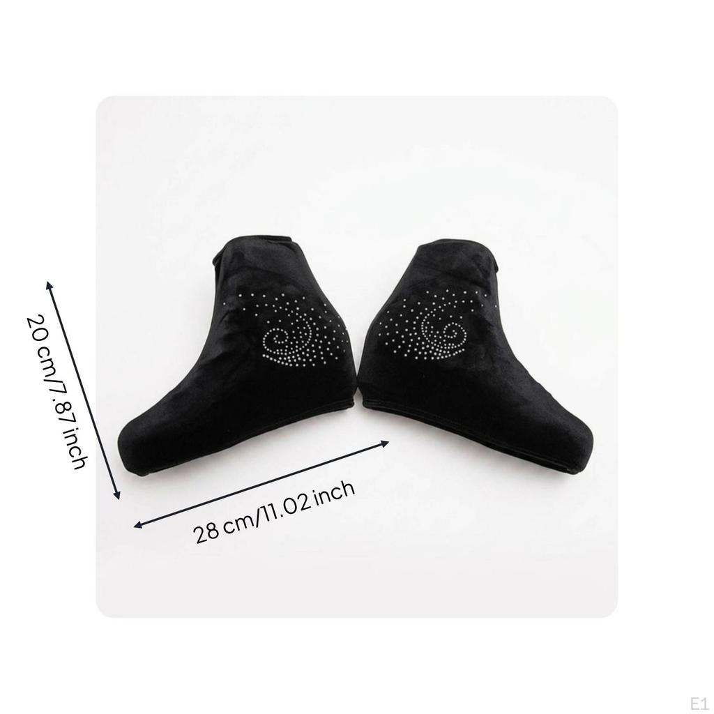 Figure Skate Shoes Cover Elastic Opening Velour Soft Sheltering Gear for Storage, Travel