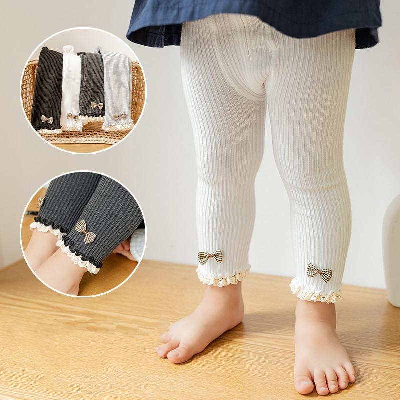 Baby Girl Leggings Autumn Pants Baby Pantyhose Child Toddler Pant Bow Cotton Knitting Trousers For Kids Infant Legging Spring