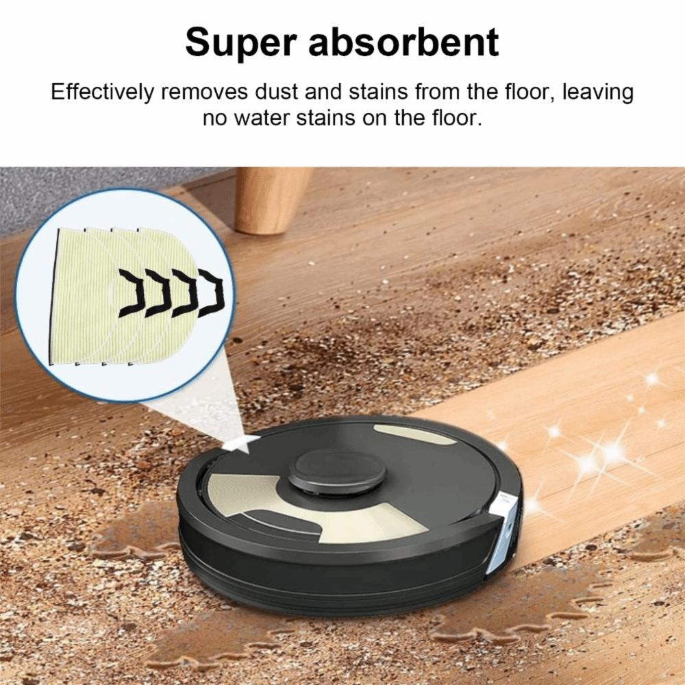 4 Stück Mikrofaser-Staubsauger-Bodenwischer für Shark RV2410WD/RV2610WD/RV2610WA Hartböden