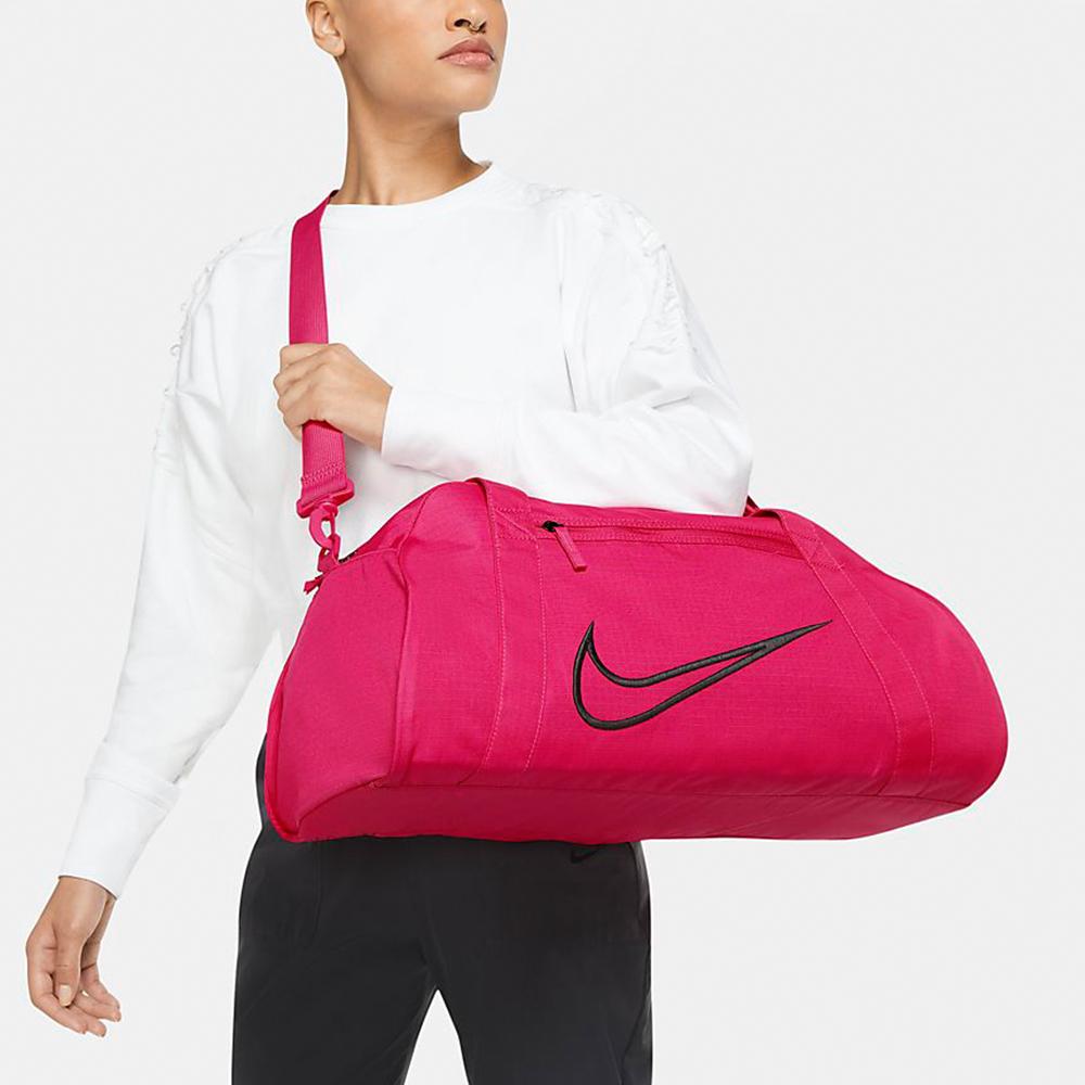 Nike Gym Club 2.0 Sports Training Large Logo Basic Large Capacity Polyester Fitness Bag Shoulder Tote Travel Bag Women bags Raspberry DA1746-615