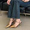 Elegant Pointed Toe T-strap Pumps Women Fashion Ankle Strap Buckle Thin Heel Designer Shoes Comfortable Shallow Party Dress Shoe