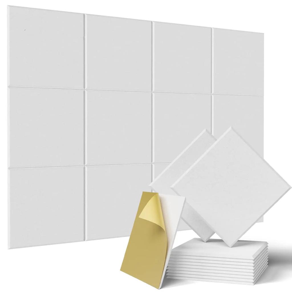 6pcs 30x30cm Acoustic Panel Self-adhesive Felt Wall Stickers Sound-absorbing Soundproof Board for Cinema Studio Game Hall Reco