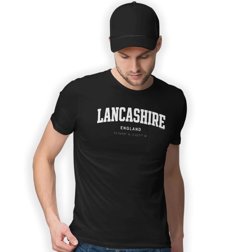 Lancashire Varsity Style Print With Coordinates Hand Printed T-Shirt Size S-5XL