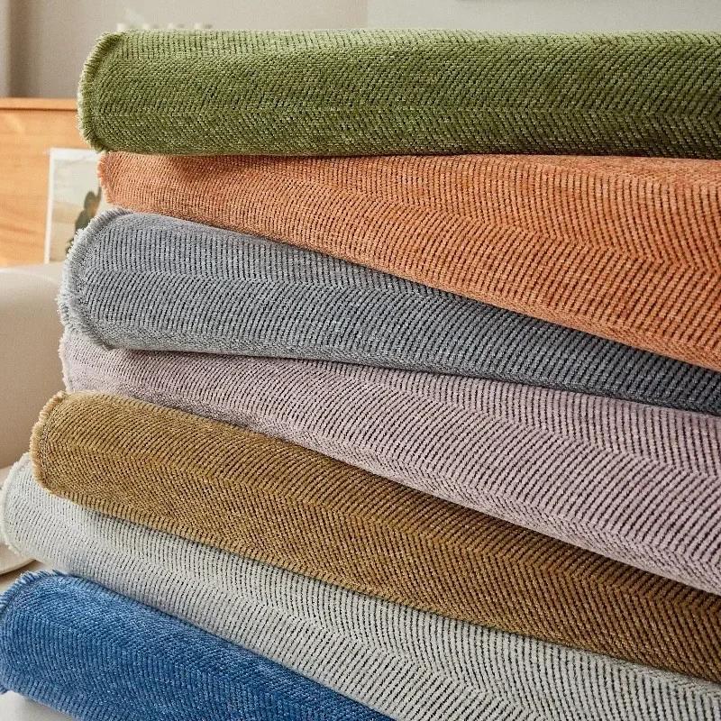 Simple Universal Solid Color Chenille Sofa Cover For All Seasons Non Slip Durable Dustproof Furniture Cushion Home Decoration