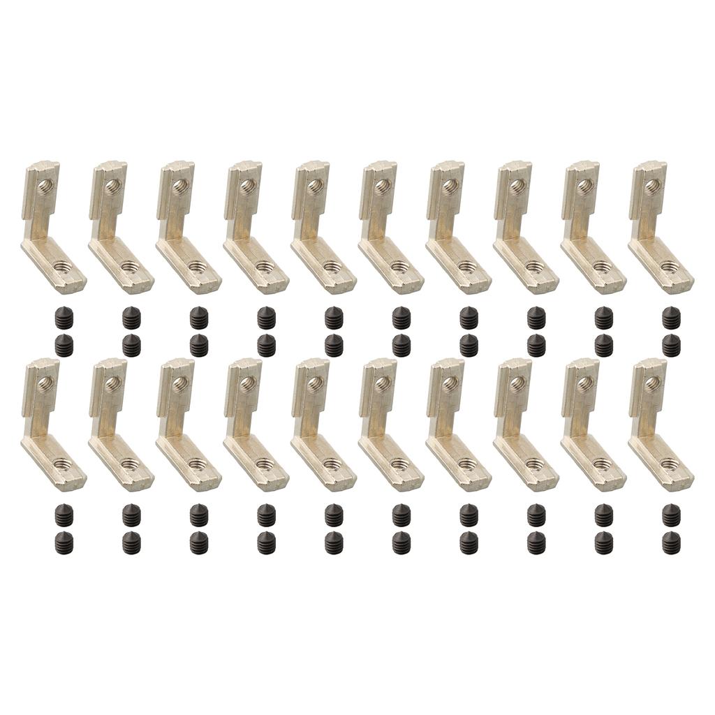 20pcs Corner Brackets Slot Aluminum Profile L-Shape Brackets 90° Inner Connector Eu-2020 Corner Connector Bracket Hardware