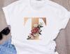 Custom Name Letter Combination Women S High Quality Printing T Shirt Flower Letter Font A B