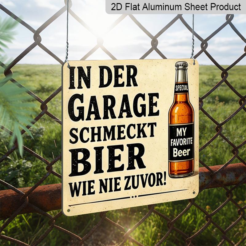 2D Flat, 1pc, Vintage Metal Sign, Decorative Plaques and Ornaments, Garage Beer Theme, Humorous Tips, Decor for Men's Garages, Basements, Home Bars