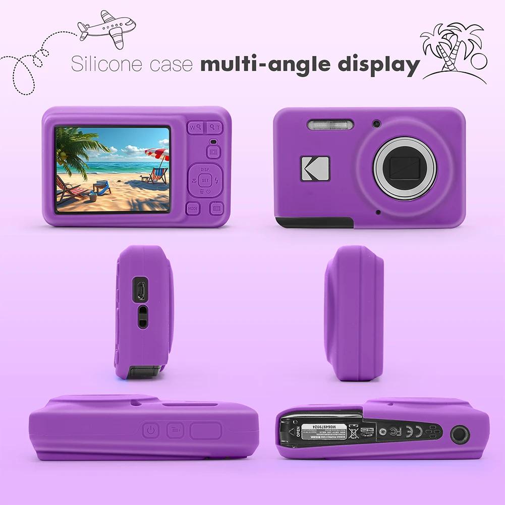 Pro KODAK PIXPRO FZ55 Kryt digitálního fotoaparátu Měkké silikonové ochranné pouzdro Lehký obal Příslušenství k fotoaparátu se šňůrkou