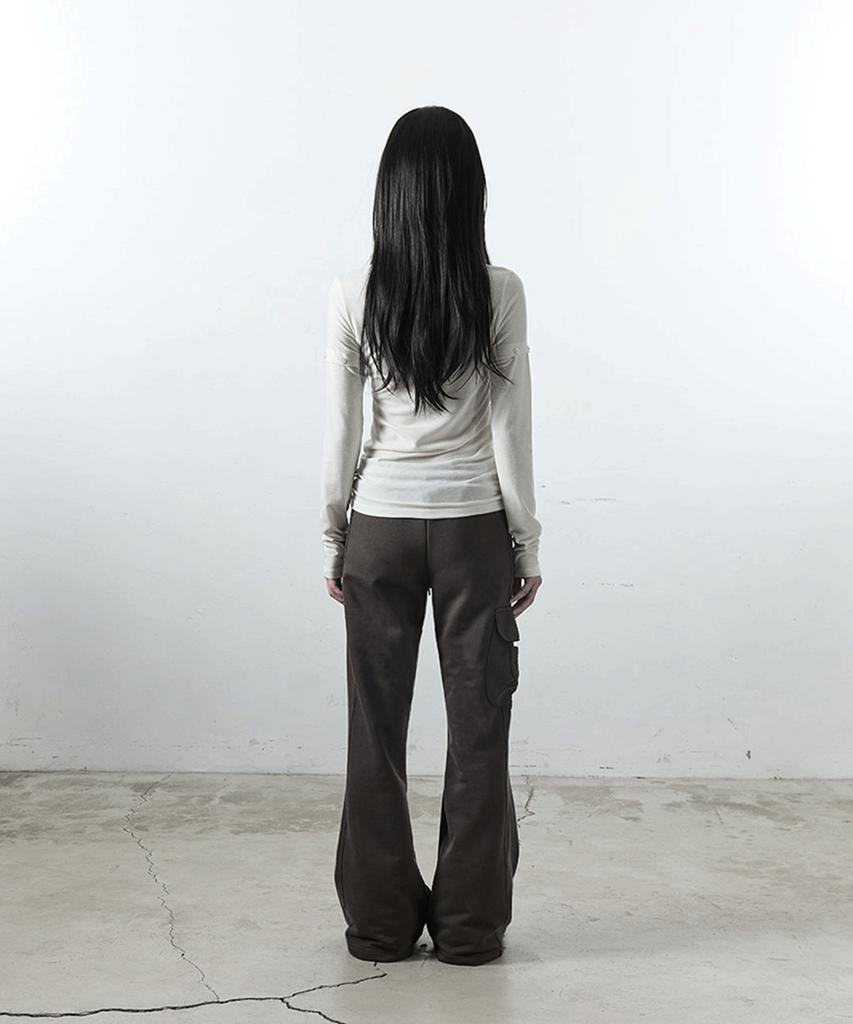 41PRAY Mini Pocket Bootcut Pants / Khaki Brown