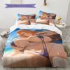 Set Copripiumino Trapuntato con Motivo Anime Federe Decorazione Casa Regalo di Compleanno (1 * copripiumino + 2 * federa, senza nucleo)