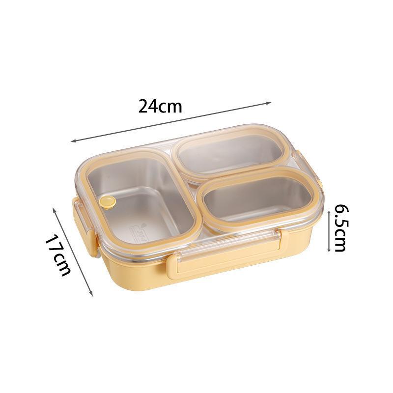 Leak-Proof 304 Stainless Steel Lunch Box 1000Ml Microwaveable Oven Safe Lunch Bento Box Sealed Compartmentalized Lunch Box
