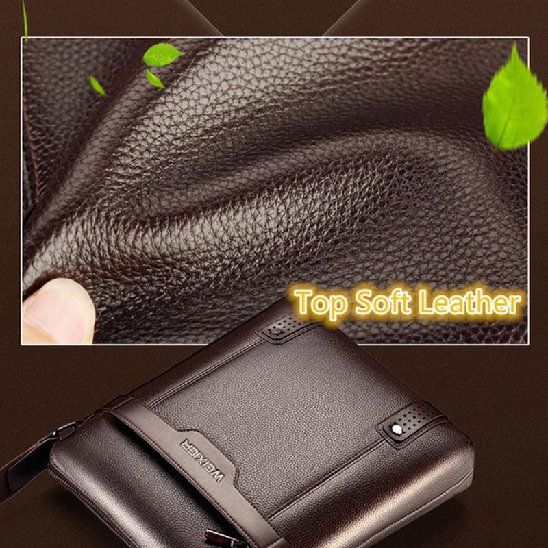 Classic Business Leather Man Bag With Soft Pu Leather And Adjustable Straps