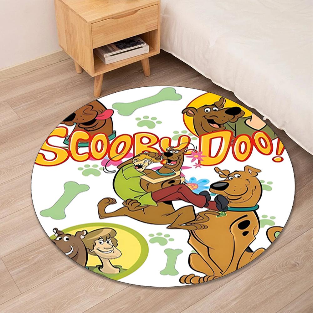 Scooby-Doo Printed Round Rug Carpet Chair Rug Area Rug Entryway Doormats,for Office Chair Living Room Bedroom Kitchen Room.