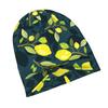 2D Flat Printing Blue Citrus Pattern Modern Adult Beanie Designed To with Laid-Back Street Style Or Elevate Easy Outfits with Understated Edge