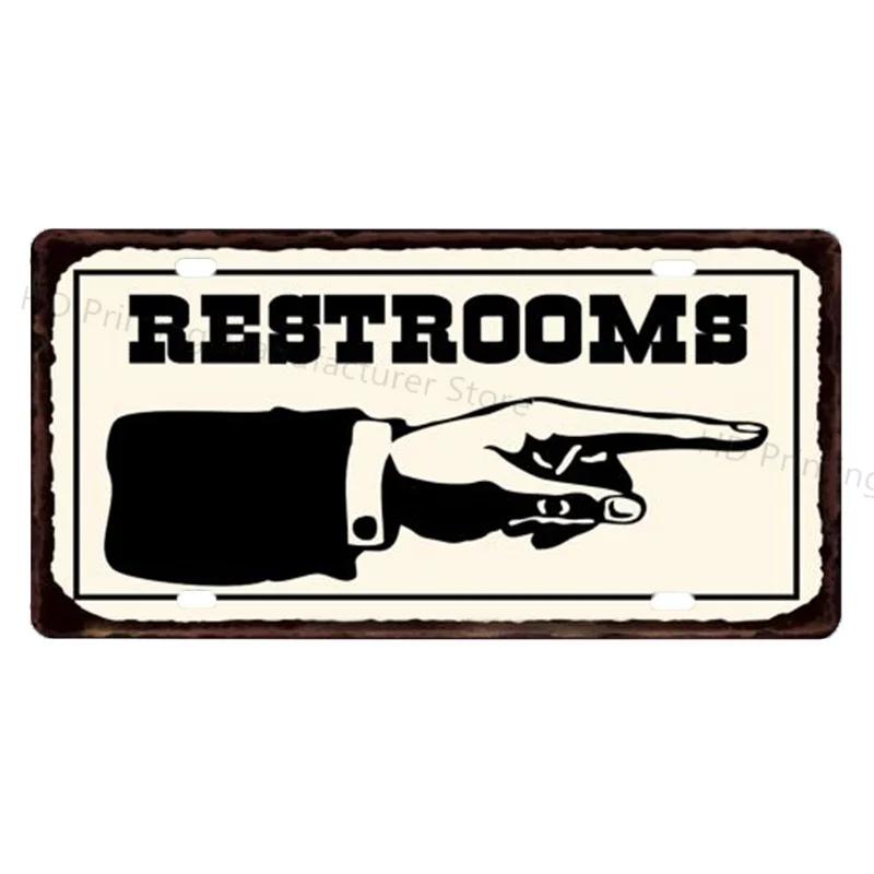 DORA Tin Sign OPENCLOSED Free WIFI License Plate Store Wall Decor Restrooms Tin Sign Vintage No Smoking WC Metal Sign Painting Plaques Poster