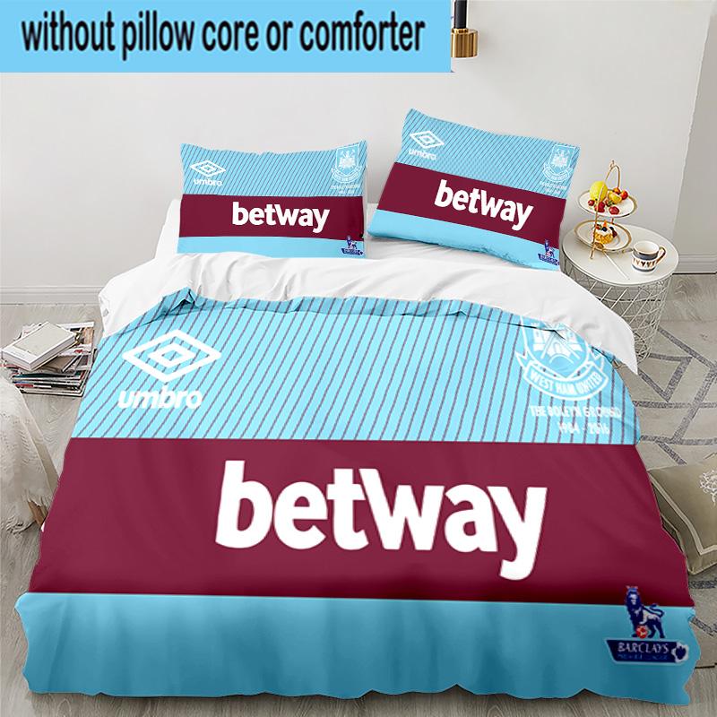 West FC United Crest 3PCS Bedding set,Ideal for1pc Duvet Cover And 2pcs Pillowcases Perfect for Christmas gift,Ideal for Bedroom, Dormitory