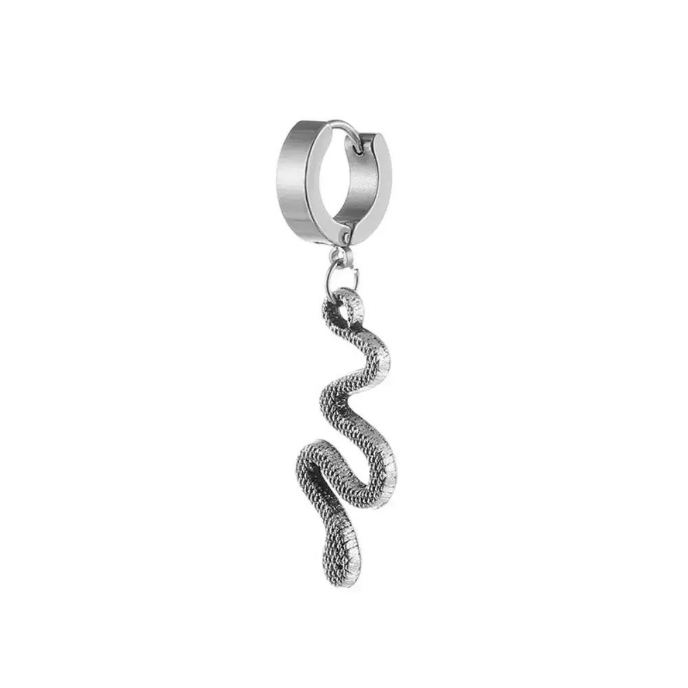 Wannee 2pcs Cross Feather Stud Earrings Punk Rock Style Stainless Steel Hiphop Jewelry For Women Men
