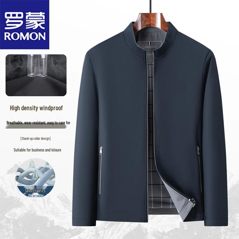 ROMON Men's Spring/Autumn Stand-Collar Casual Windbreaker Jacket