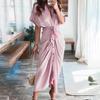 DICFY Women's Fashion Summer Spring V-Neck 3/4 Sleeves Casual Dresses