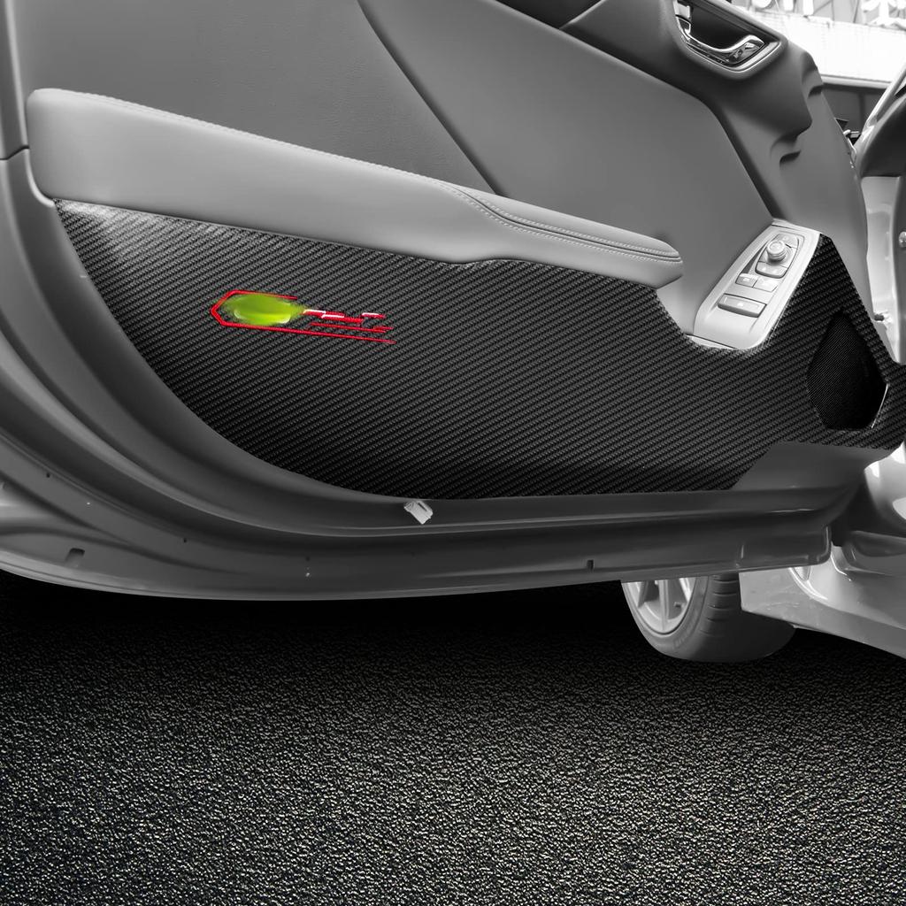 KUNGKIC Door Kick Guards for the New Toyota GR86 ZN8 Prevents Scratches and Compatible with Interior Interior Car PU Carbon Fiber Look (2021, 2022,