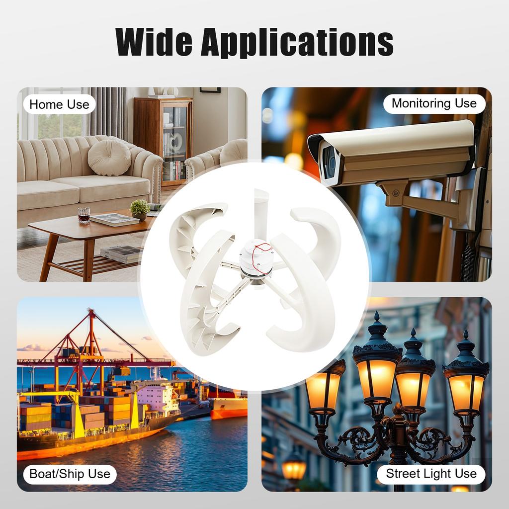 5 Blades Lantern Wind Turbine Nylon Fiber Windmill Generator PMG/MLG Motor Flange Plate Controller Wind Generator 600w 12v 13m/s