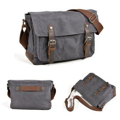 Unamujer DSLR Camera Genuine Leather Canvas Large A4 Laptop Shoulder Functional Business Retro Compatible with DSLR and Digital Cameras Bag,