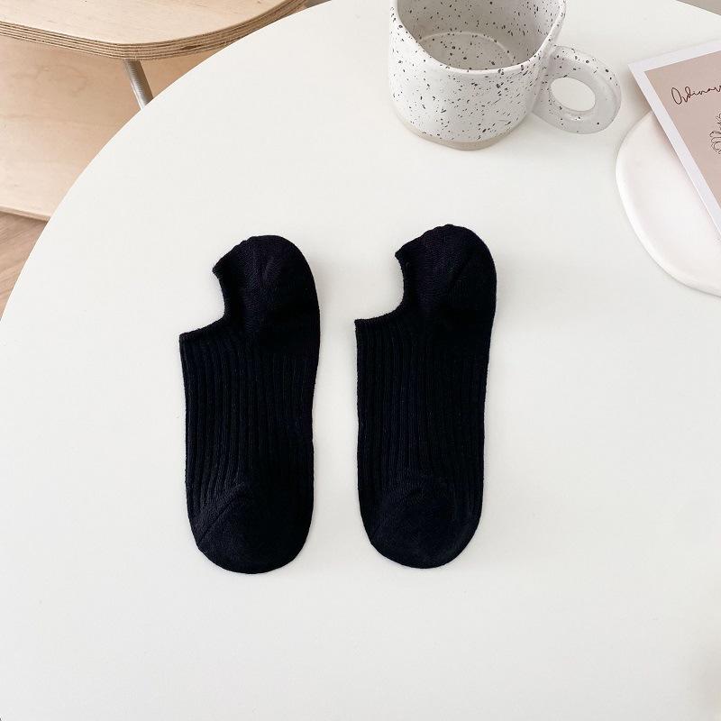 Doppelnadel Bootssocken Flache Socken Bonbonfarbe Vielseitige Baumwollsocken Trendiger College-Stil Basics