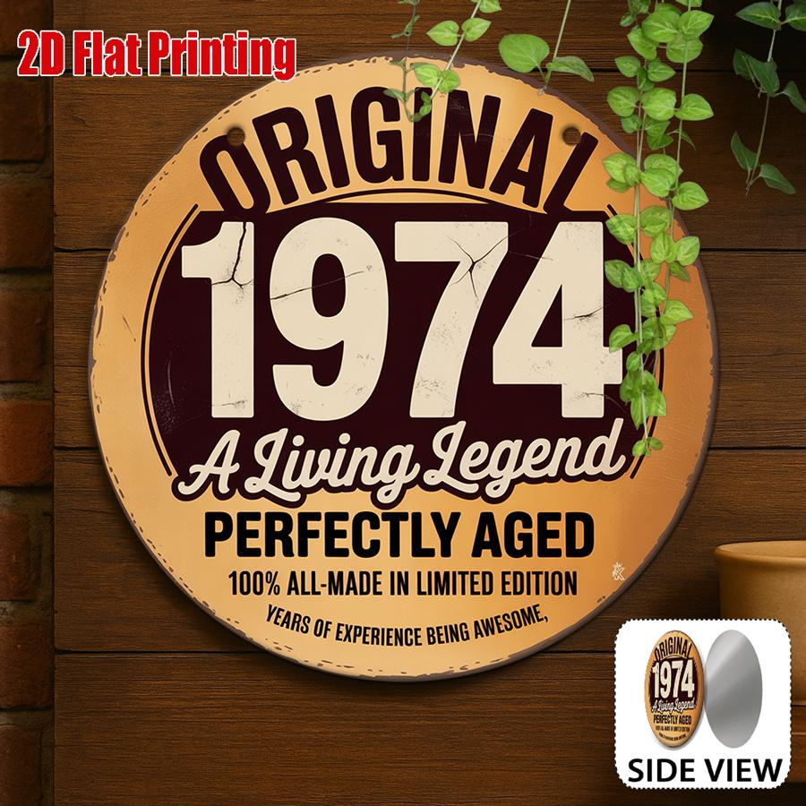 

D Flat D Flat pc Vintage Round Metal Tin Sign Retro Wall Art Suitable for Outdoor Use x (Round) Rustic Decora 20x20cm(8x8inch)