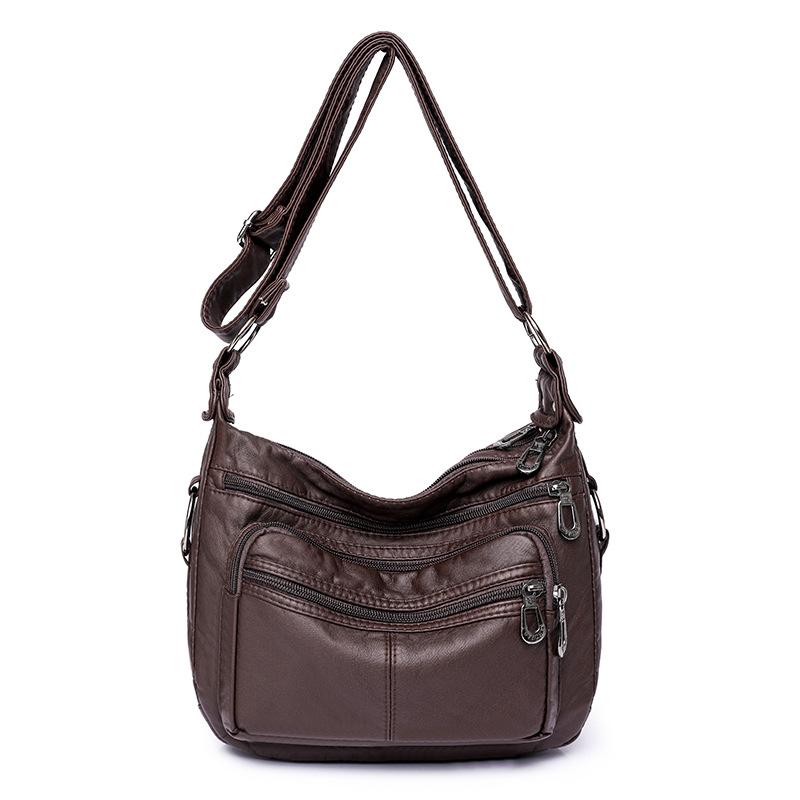 

Европейские и американские ретро-сумки для мам. Модная сумка через плечо на одно плечо. Мягкая кожаная женская сумка. Многослойная сумка для поездок на работу и обратно.